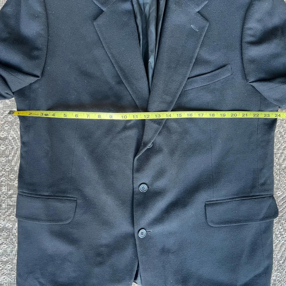 Oscar de la Renta 50L Cashmere‎ Wool Black Blazer Sport Coat Holiday